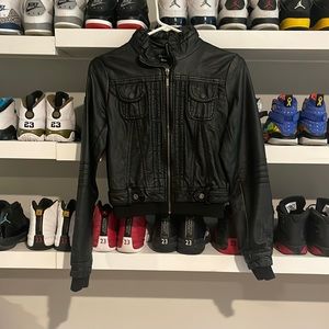 Black leather jacket